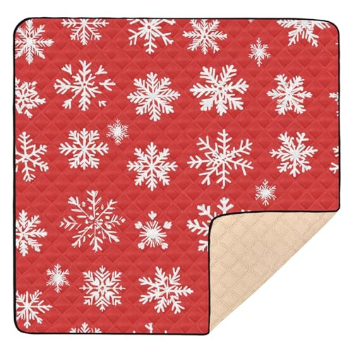 BOESI Graffiti Snowflake Pattern Baby Play Mat, 50“ X 50” Washable Folding Crawling Mat, Baby Floor Mat, Soft, Thick, Non-Slip