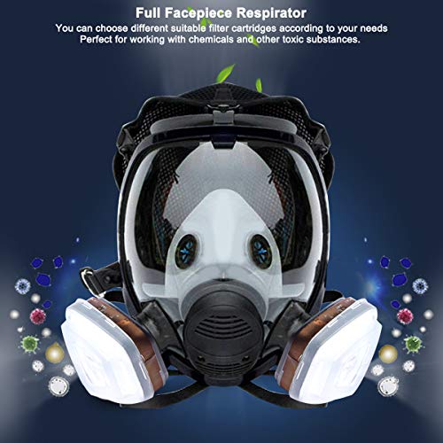 Reusable Full Face Cover 17 in 1, JOEAIS Full Face Respirator, Paint Face Cover for Painting, Machine Polishing, Woodworking, Welding, Decoration Work, and Other Work Protection