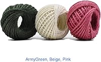Vista 6 de 12 Color Jute Twine Natural Jute String 2mm 3 Ply for Artworks, DIY Crafts, Gift Wrapping & Embellishments - 33 Yard per Roll