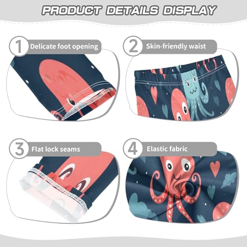 Bolaz Toddler Girls Leggings Printed Yoga Pants Leggings Red Blue Octopus for Kids3