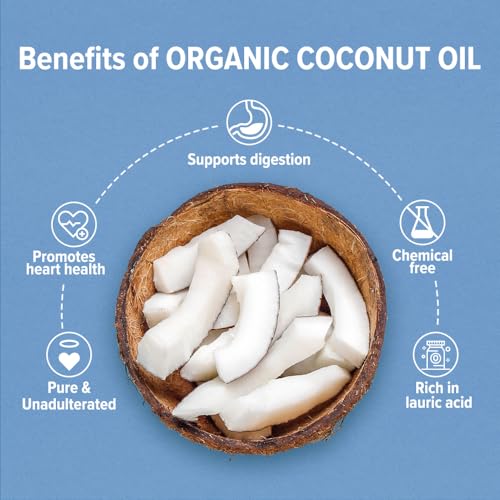 Image of Conscious Food Cold Pressed Coconut Oil | 500ml | Certified Organic | 100% Pure | Good for Cooking | Boosts Heart Health Skin Care (Pack of 3)