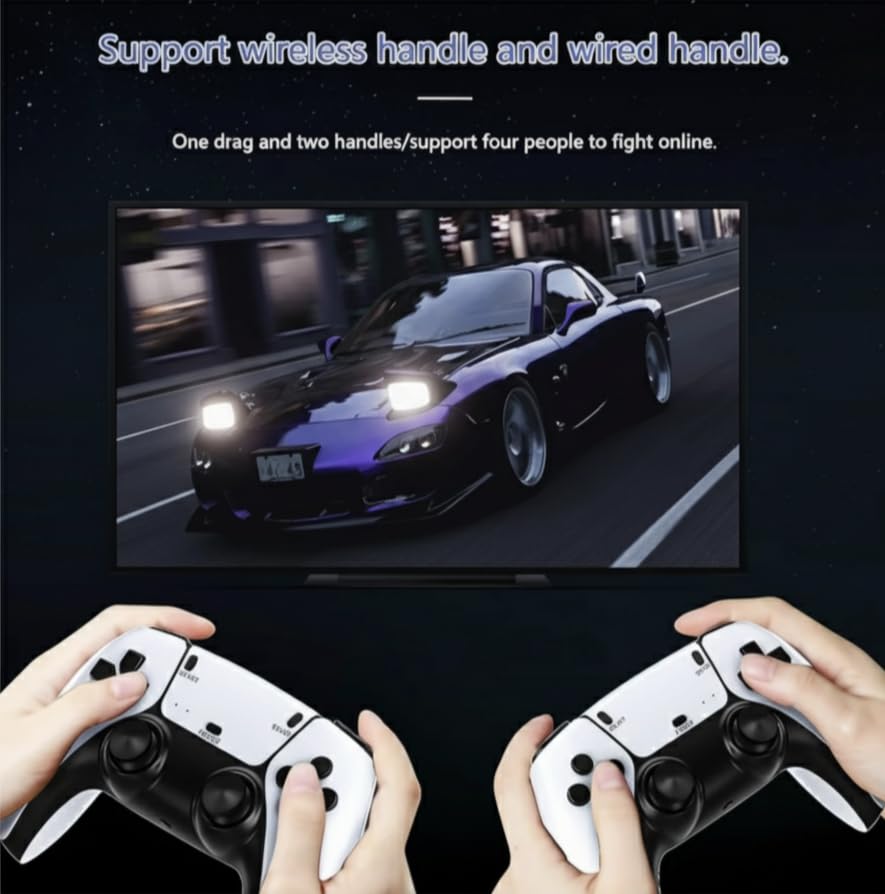 M15 4K Ultra HD Wireless TV Video Game Console | HDMI Plug & Play Game Stick with Dual Controllers | 2.4G Wireless Game Console for Classic Entertainment 1