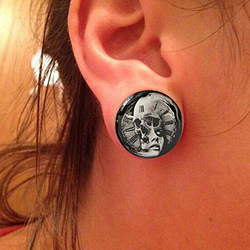 Skull Ear Gauges Plugs and Tunnels Ear Stretcher Expander 6mm-25mm 316L Stainless Steel Screw Plug Piercing Jewelry3