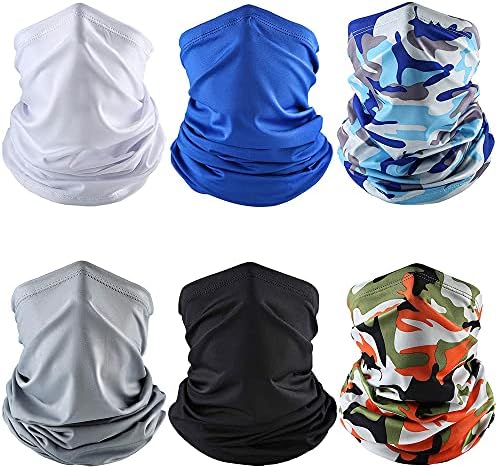 6 Pieces Ski Mask for Men Neck Gaiters Scarf Face Covering Balaclava Winter Cycling Running Fishing Masks Windproof Bandana (Fresh Colors, 6 Pieces)