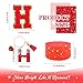 Lingdeer Red Cup Accessories Set for Stanley 30OZ & 40OZ Tumbler with Handle, Letter Charms, Bow & Diamond Straw Covers, Glitter Silicone Boot, Personalized Sticker for Stanley Cup Accessories (H)