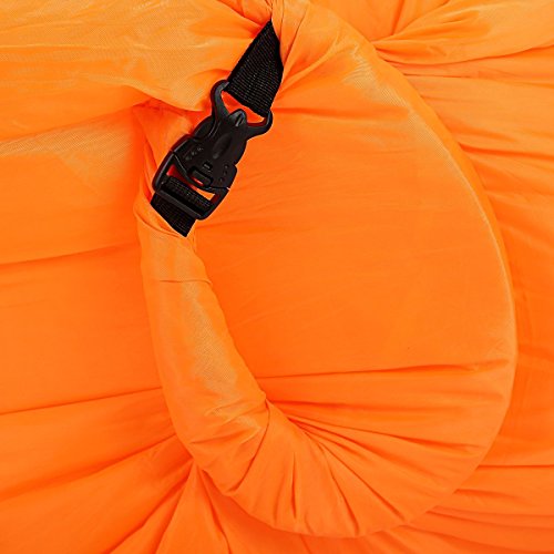 Bry Inflatable Lounger Air Chair Sofa Bed Sleeping Bag Couch for Beach Camping Lake Garden (Orange) - Thumbnail 2