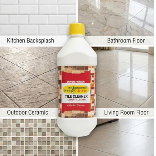 Image of Ecoclean Tiles Cleaning Liquid Strong 500ML for Home and Bathroom | Wall Tiles Cleaning Solution, Hard Water Stain Remover, Citrus Smell, Grout Cleaner, Ceramic & Vitrified Tiles