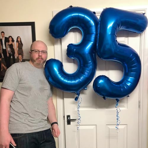 Image of Number Balloons 23 Balloon 40 inch Dark Blue for 23 32 Birthday Decorations | Saturated Color, Large 40 in, With Inflation Straw & Hanging Hole, Great for Men's Party, Back-To-School Season, Pool Party