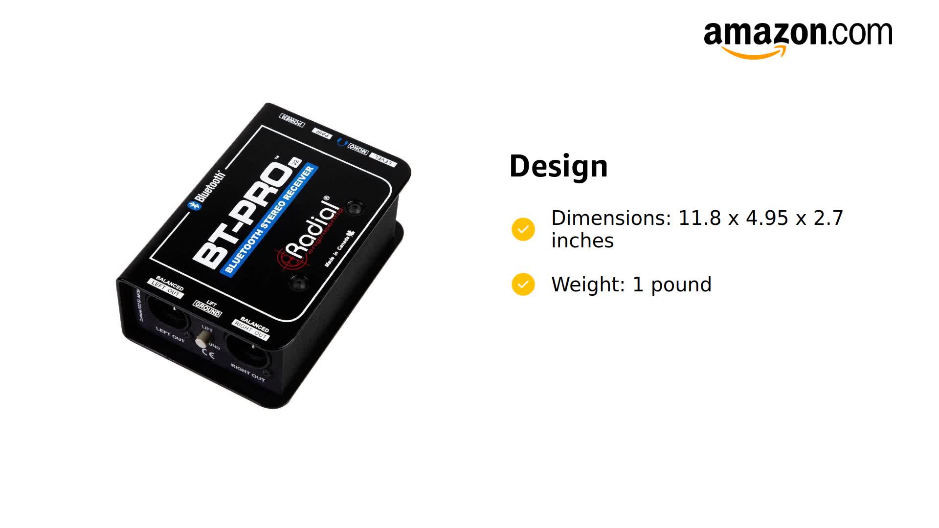 Amazon.com: Radial BT-Pro V2 2-Channel Active Direct Box and