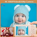 Digital Camera, 4K Cameras for Photography, Digital Point and Shoot Camera with 56Mp Autofocus 20X Zoom Anti Shake, Video Camera with 32GB SD Card for Adults, Teens, Beginners(Pink) - Image 2