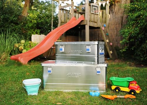 ALUTEC Aluminiumbox BASIC 80 (Inhalt 80 l, Innenmaße (LxBxH) 750 X 355 X 300 mm, staub-/spritzwassergeschützt, Werkzeugbox, Aufbewahrungskiste, Gewicht 4,18 kg) 10080