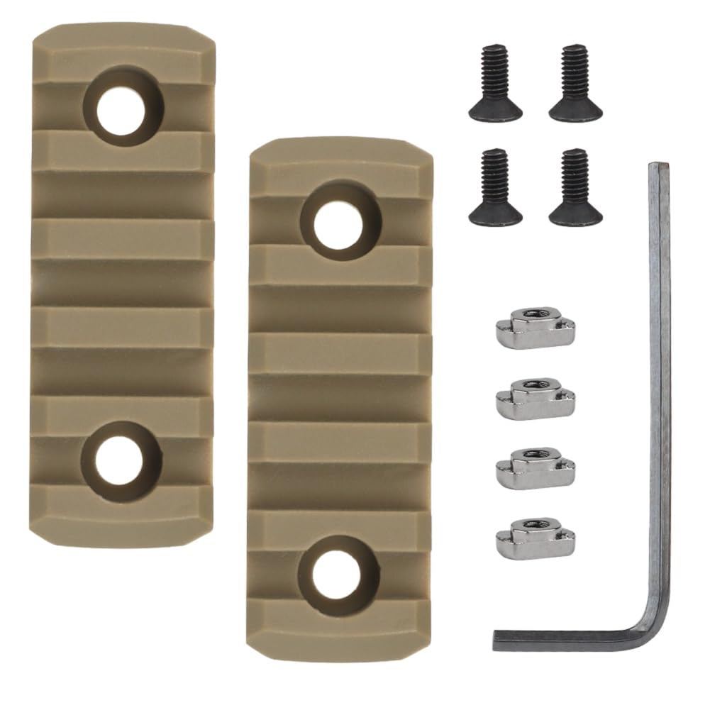 2pcs/Set Tactical Helmet Rail Mount Adapter Fit M-Lock Rail Picatin for Airsoft Military Paintball Helmet Fast/MK Helmet Accessory (Tan)