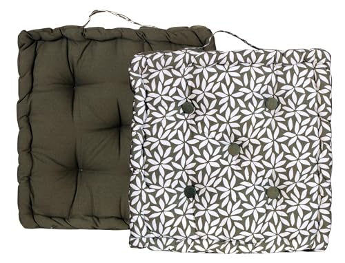 Atout Ciel - Cojín de Suelo, 40 x 40 cm, con asa, Color Caqui