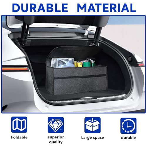 VAGCARS Auto Kofferraum Organizer, Faltbar Kofferraumtasche, Rutschfest Filz Auto Organizer Toolbag mit Klettbändern, Universell Autotasche, Kfz Zubehör Geeignet für alle Fahrzeuge