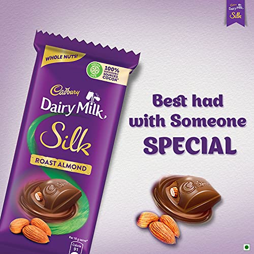 Image of Cadbury Dairy Milk Silk Chocolate Bar - Roast Almond,143 Gram