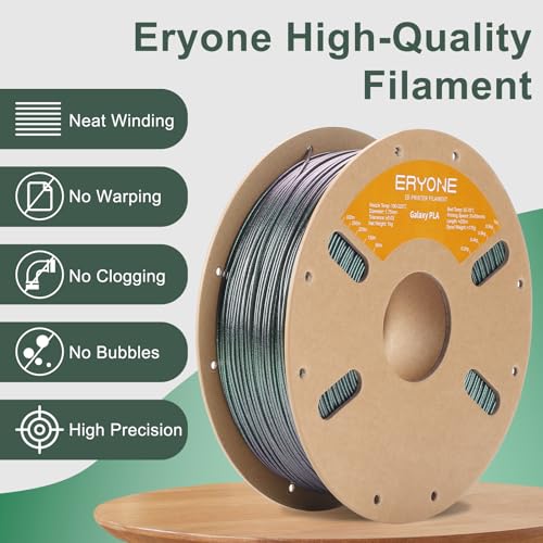 Image of ERYONE Galaxy PLA 3D Printer Filament, Sparkle Glitter PLA, 1.75mm + /-0.03mm, 1kg(2.2LBS) /Spool, Christmas Filament, Galaxy Bipolaris Nebula (Green)