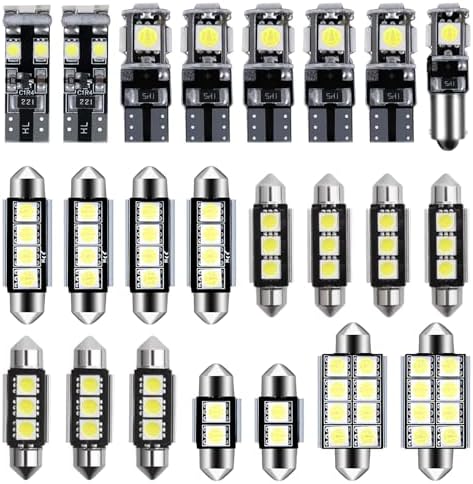 23 Pcs Bombillas Luz LED Interior Coche 6000K, Iluminación de Dom...