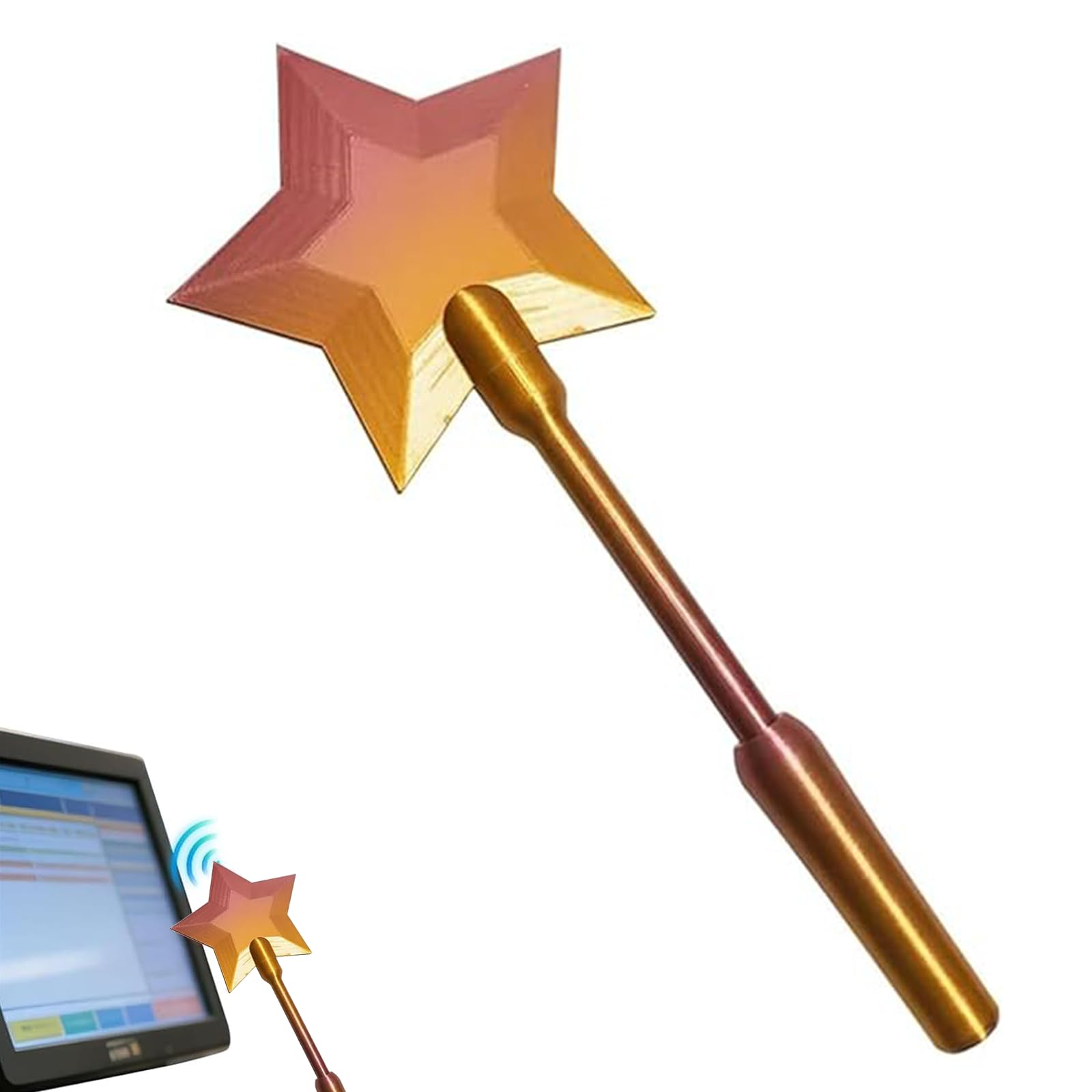 Photo 1 of *** HAS MINOR DAMAGE** Credit Card Wand, Fairy Pay Wand, 3D Printed Tap to Pay-Contactless Payment Holder, Suitable Scenarios for Card Payment(Pink Gold)