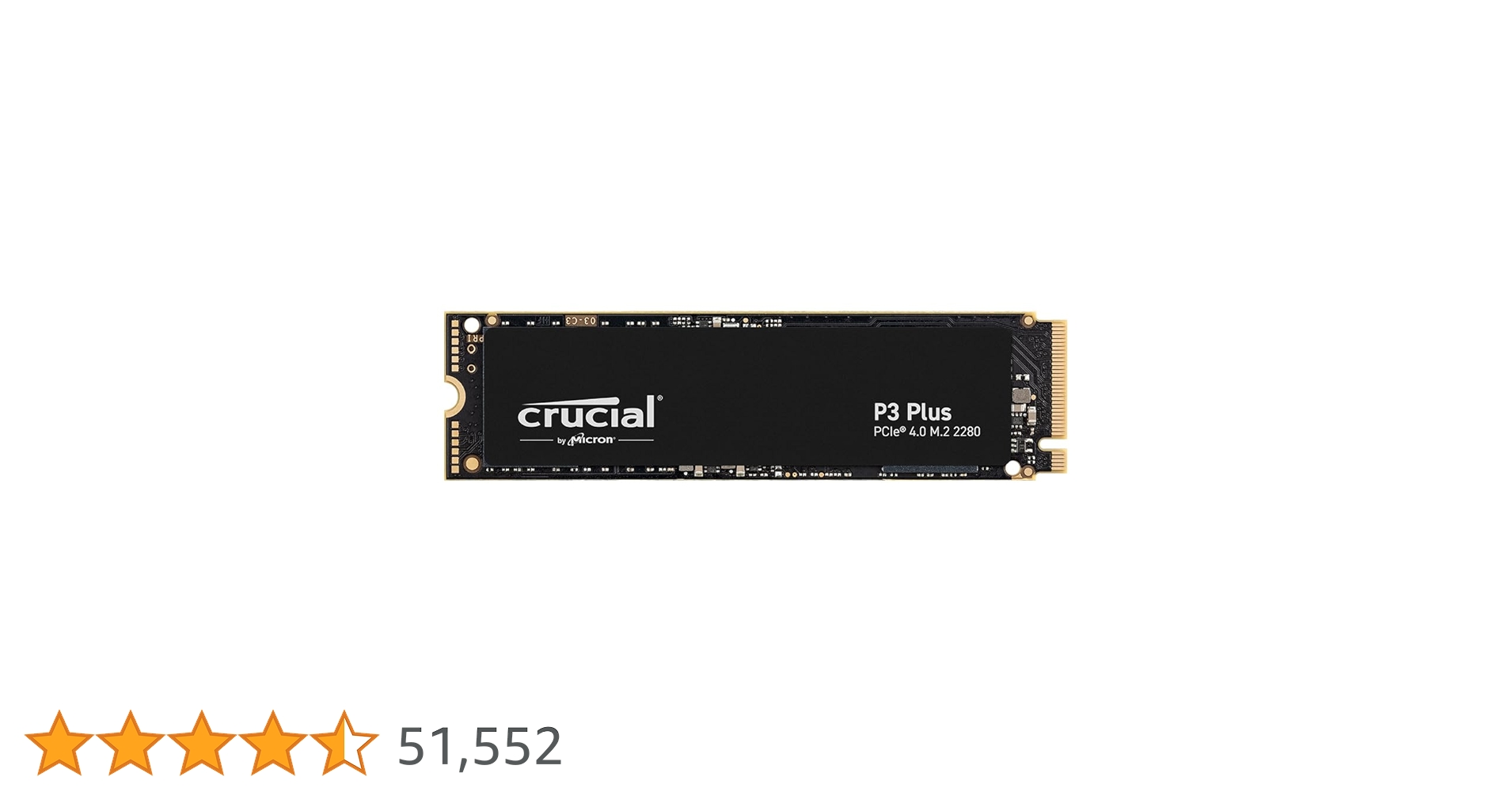 Crucial P3 Plus SSD 1TB M.2 PCIe Gen4 NVMe Internal SSD, 5,000 MB/s Read, 3,600 MB/s Write, Laptop and Desktop Compatible, Solid State Drive Hard Drive - CT1000P3PSSD801