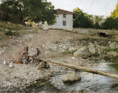 Impression d'art Tatar River de Serov tableau premium sur toile tendue 60x90cm