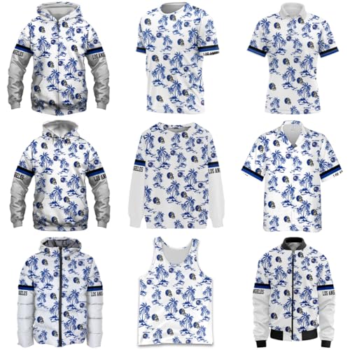 Custom Football Shirts for Men Summer Hawaiian Tropical Personalized Name Number Logo Aloha Beach Button Down Shirts4