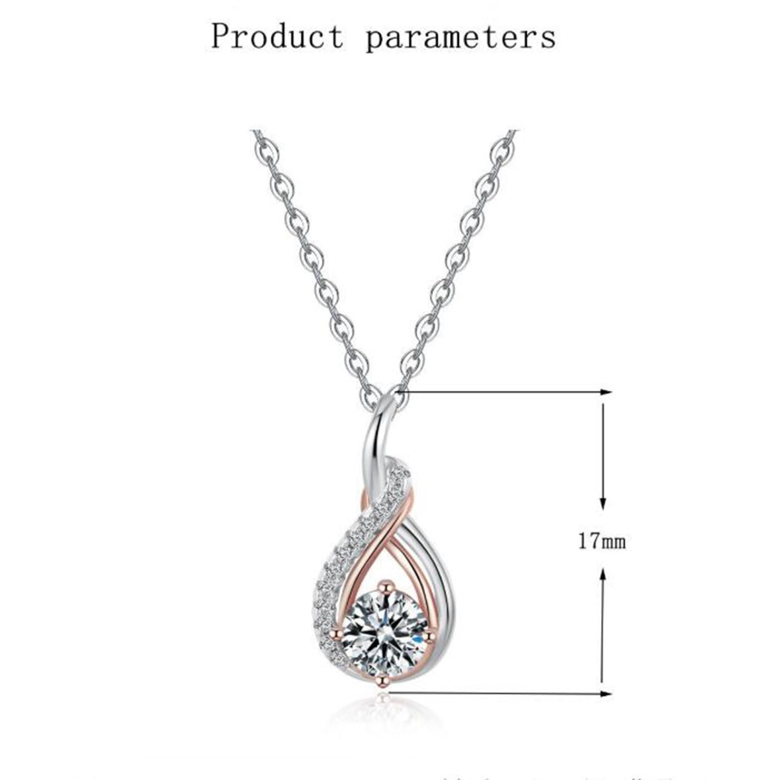 Łańcuszek damski ze srebra próby 9/14/18 karatowego złota, 0,5 ct okrągły wisiorek moissanit krople naszyjnik prawdziwe złoto