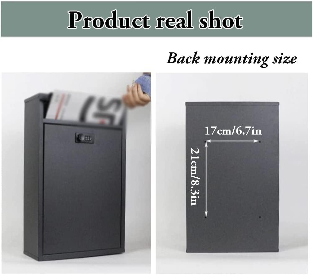 Exquisite Mailbox Large Capacity Mailboxes Rectangular Combination Lock Post Box Outdoor Wall Mount Mailbox Galvanized Sheet Drop Box Safer