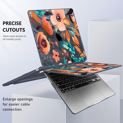 Lepeoac Case for MacBook Air 15 Inch 2026-2023 Release M5 A3448 M4 A3241 M3 A3114 M2 A2941, Hard Shell with Screen Protector & Keyboard Cover, Compatible with Touch ID, Florals Pattern by Lepeoac - Image 8