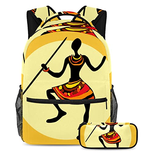 Sac à dos africain ergonomique contre le mal de dos cartable robuste ado avec trousse