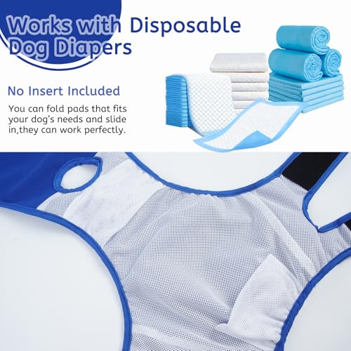 Image of Dog Diapers Female Reusable Washable Period Diaper with Suspender,Adjustable Dog Panties Anti-Harassment, Doggie Diapers for Incontinence, Heat Cycles, or Senior Dogs(XS-XL