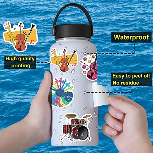 150 Pcs Music Stickers, Orchestral Music Stickers For Music Lovers, Vinyl Waterproof Stickers For Hydroflask Water Bottle Laptop Guitar #TOP2