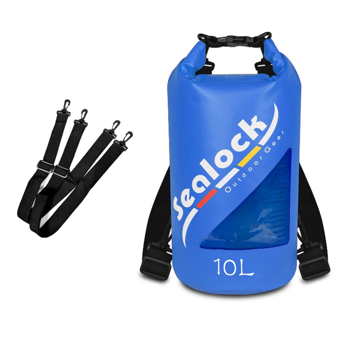 RETENA GX Waterproof Dry Bag, 5L-20L Drybag Backpack with Adjustable Straps, Waterproof Bag with Clear Window for Paddle Board Kayaking Canoeing Swimming Fishing Camping X (Color : Blue, Size : 10L)