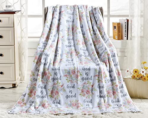 Image of Elegant Comfort Lightweight Printed Throw Blanket- All Season, Ultra Soft, Cozy and Plush- Decorative Throw Blankets, Perfect for Lounging, 50 x 70 inches, Blessed, Throw Blanket