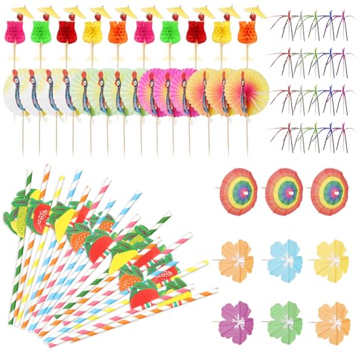 120 Stück Cocktail Deko Feuerwerk Sticks Rührer Sticks Papier Strohhalme