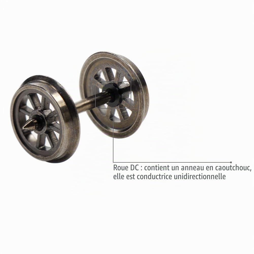 Evemodel H0 DC HP1487 Lot de 12 roues en métal pour modélisme de train 36"