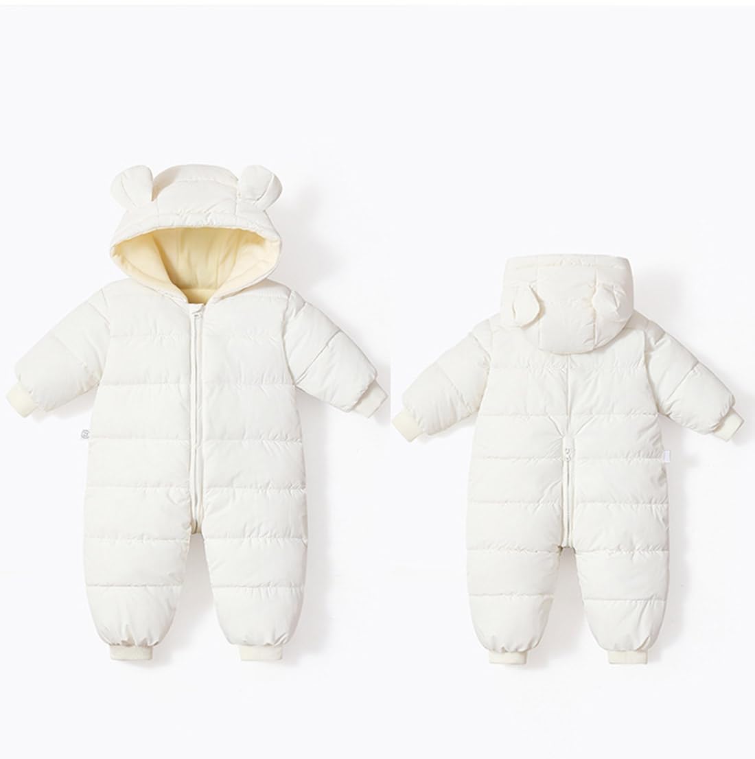 Schneeanzug Baby Mädchen Jungen Winter Overall Jumpsuit Einteiliger Mantel Neugeborenes Strampelanzug Skianzug für Kleinkind Schneesuit Winddicht Kapuze Fleece Strampler Oberbekleidung