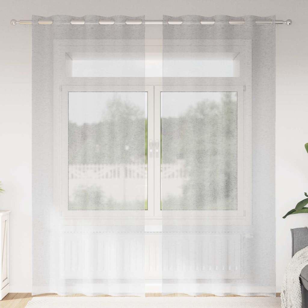 Zasłony z woalu, zestaw 2 sztuk, jasnoszare, 260 x 140 cm, poliestrowe zasłony do dekoracji okna, przezroczysta ochrona przed wzrokiem, siatka do salonu, sypialni, biura, filtr światła