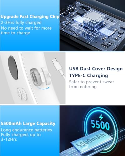 Neck Fan Air Conditioner,Personal Cooling Device,Neck Air Conditioner Portable Neck AC Rechargeable Battery Powered,Mini Silent Headphones Round Leafless Necklace Fan for Women Men Adults Kids White