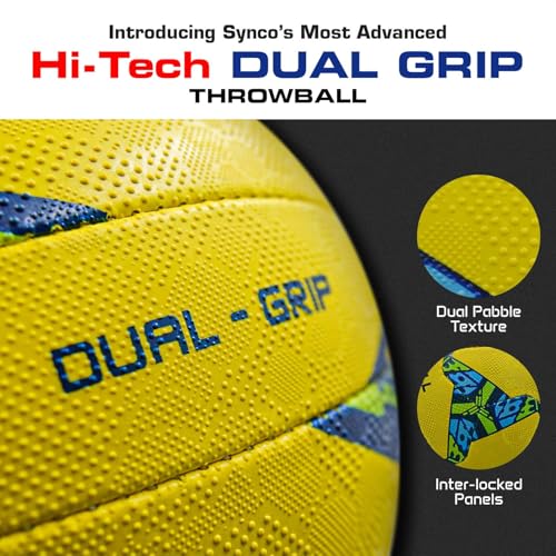 Image of Synco Comet Throwball | 18 Panel | Rubberised Hand Stitched | Dual Textured Grip | Match Ball (Size-5) Yellow