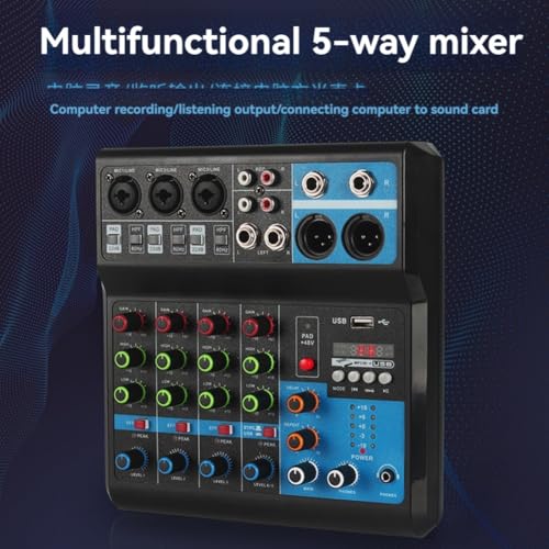 Console de mixage pour diffusion en direct avec mixeur audio 5 canaux A5