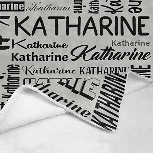 Personalized Blanket for Kids Adults Personalized Name Blanket Custom Blanket with Name Personalized Gifts for Christmas Birthday Valentines Day Mothers Fathers Day (Light Gray, 40"x50")