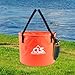 Menolana Outdoor Folding Water Bucket,Portable Car Water Storage Portable Camping Gear Camping Wash Basin for Backpacking, Orange