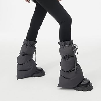 【YEGG】25ss leg warmer Jesscasday Women Puffer Leg Warmers Adjustable Drawstring