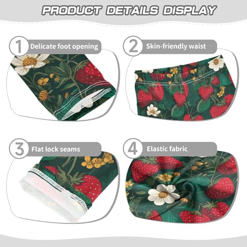 senya Girls Printed Leggings Yoga Pants Flower Leaf Strawberry Pattern for Kids in 4t to 10 Years, 4T3