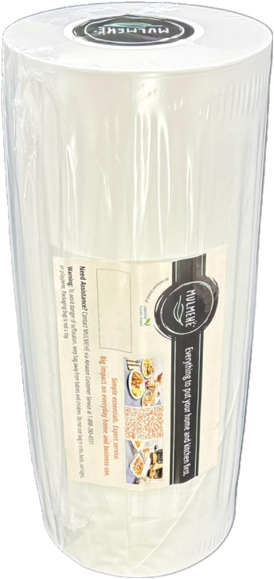 MULMEHË Butcher Paper Roll, 15" Width, 40 lb. Basis Weight, White, 1 Roll, Food Grade Wrapping and Craft Paper, Made in USA