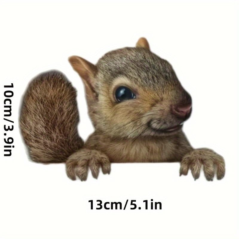 Image of 2pcs 3D Squirrel Car Window Decals - Cute Welcome Stickers for Cars, Motorcycles, Water Bottles, Walls, Racing Gear, Gift for Squirrel Lovers
