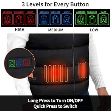 ISOPHO Heated Vest Women with 85% Down Insulation and USB 3 Group Control Buttons S (Not Including Power Pack)