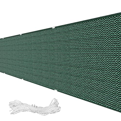 Balkonbespannung Zaunblende 40 x 300 cm Wetterbeständiges Und Pflegeleichtes HDPE Balkonumspannung mit Ösen mit Kabelbinder für Balkon Und Terrasse, Dunkelgrün