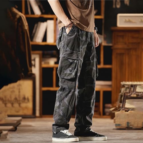 Green Army Fatigue Cargo Pants Men Casual Baggy Camo Pants Men Cool Big and Tall Cargo Pants Ideal for Streetwear4