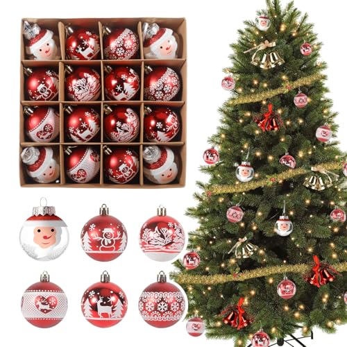 CIRULLI Weihnachtsbaumkugeln, 6CM weihnachtskugeln Plastik,16 Stücke...